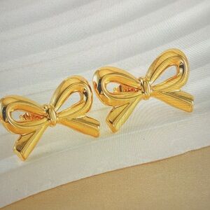 Gold Bow Earrings